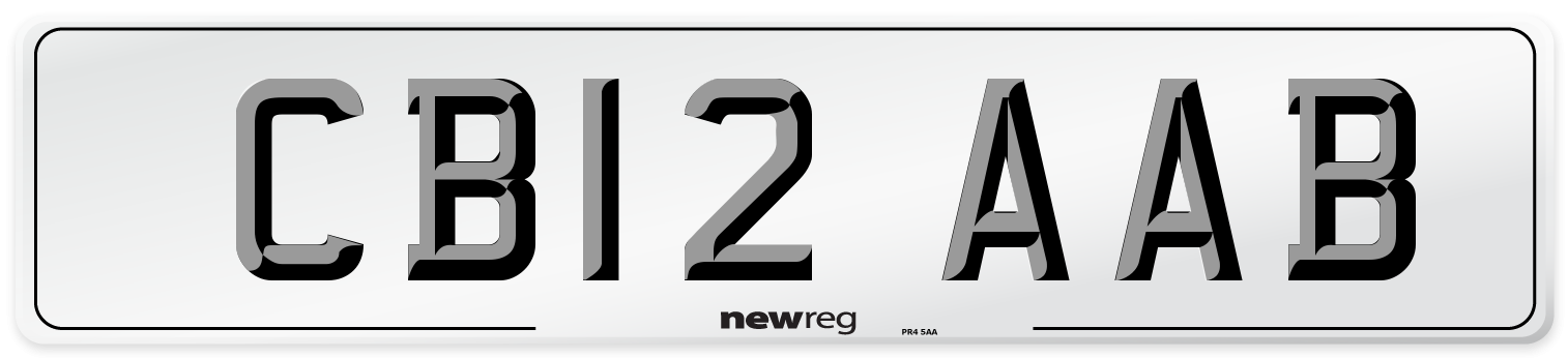 CB12 AAB Number Plate from New Reg